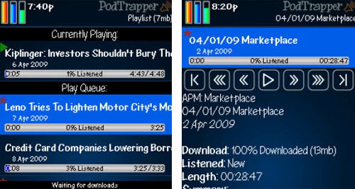 BlackBerry apps PodTrapper Podcast
