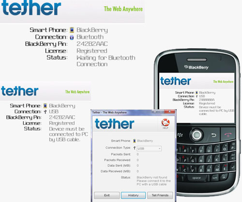 BlackBerry apps Tether