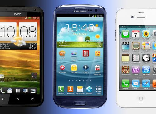 iPHone 4S HTC ONE X Galaxy S3