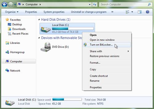 Bitlocker windows 7 как включить