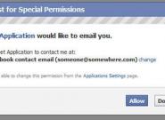 Facebook Anwendungen können nun E-Mail 
