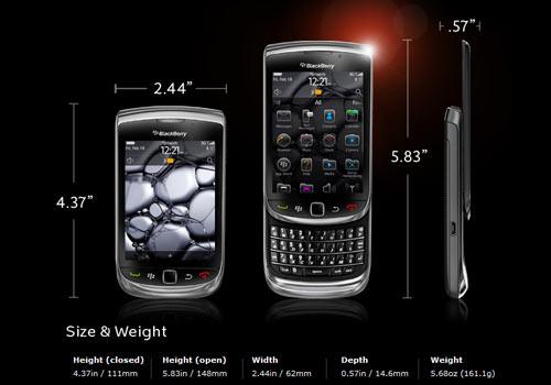  BlackBerry Torch 9800 size