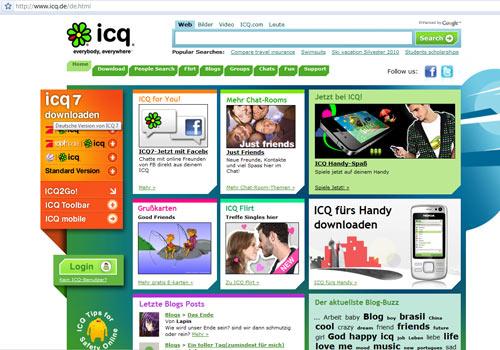 icq website screenshot