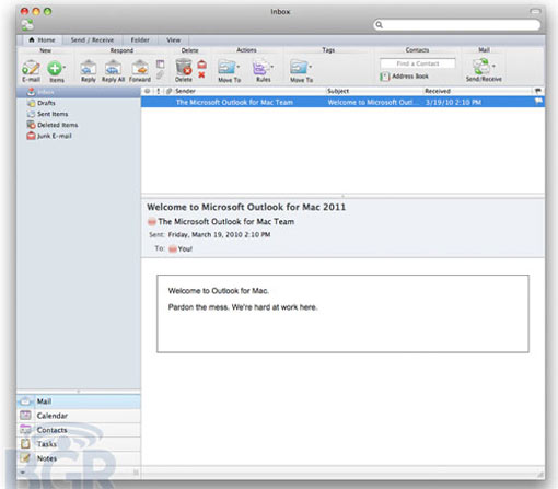 Micrisoft outlook 2011 Inbox