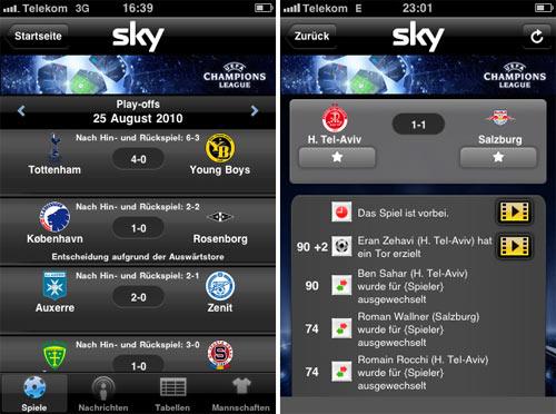 iPhone Apps Sky Sport