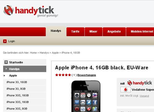 apple iphone 4 handytick