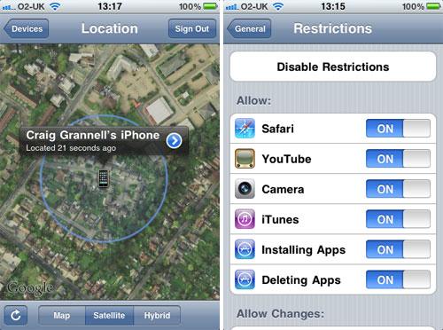 Apple iOS Einstellungen u.s.w
