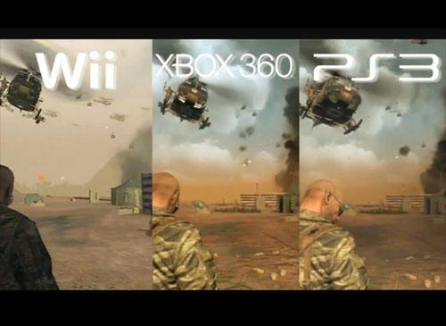 Vergelichs Bild Xbox360 Wii PS3