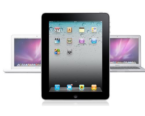 iPad vor Macbook und Macair