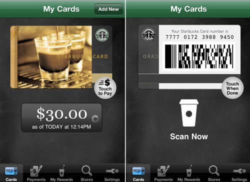 iPhone App Starbucks