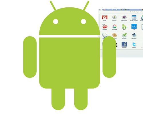 Android Logo vor Chrome OS
