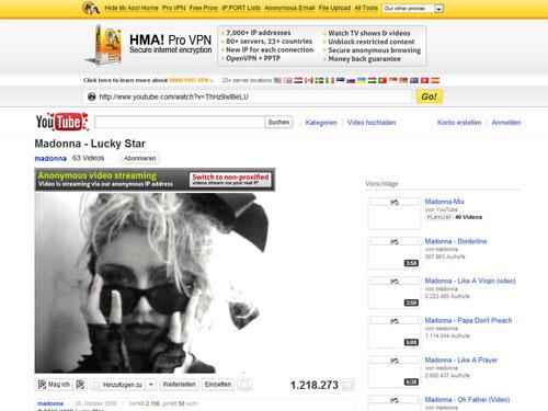 HideMyAss Youtube Musikvideo
