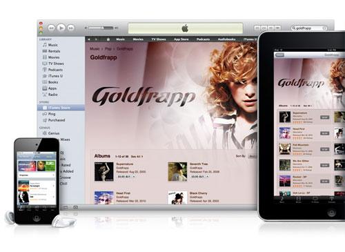 Apple iTunes Screenshot und iPad iPod