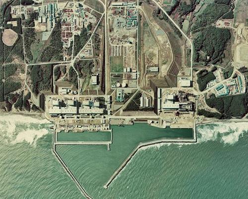 Atomkraftwerk Japan Luftansicht 1975