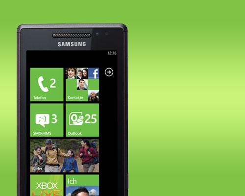 Samsung Windows Phone 7 Frontansicht