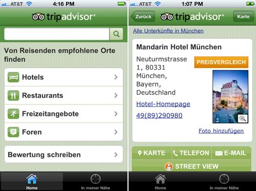 TripAdvisor app Reise App