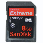 Sandisk Extreme SDHC Card 200x 8 GB Class 10
