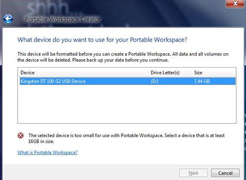 Windows 8 Portable Workspace