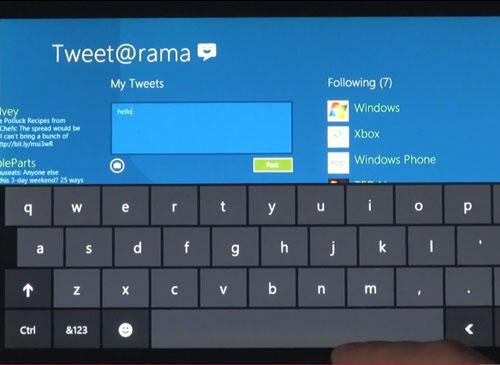 Windows 8 Tablet interface