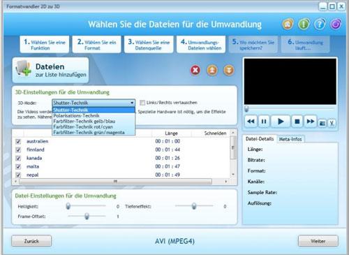 Formatwandler 2D zu 3D