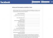 Facebook.com: Antrag auf Herausgabe persönlicher 