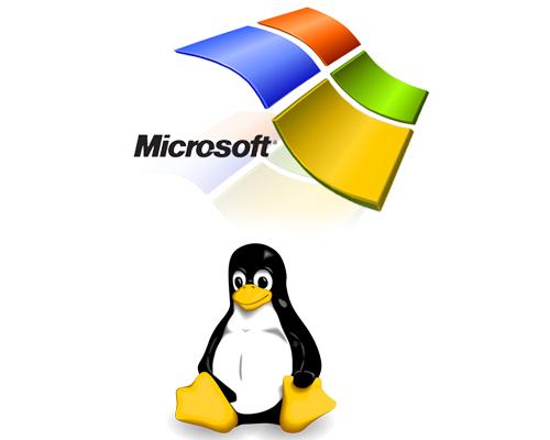 Microsoft und Linux Logo