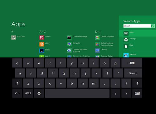 Windows 8 Apps Tastatur