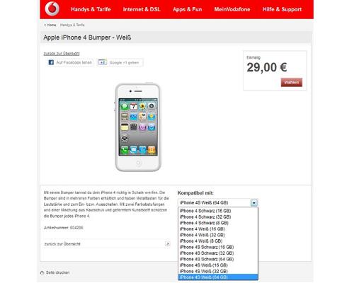 iPhone 4S 64GB oiPhone 4 8GB Vodafone