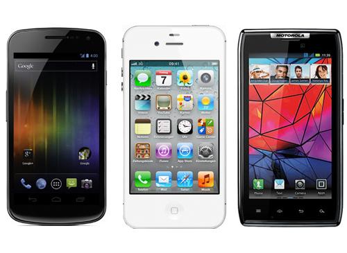 iPhone 4S Samsung Nexus Motorola Razr
