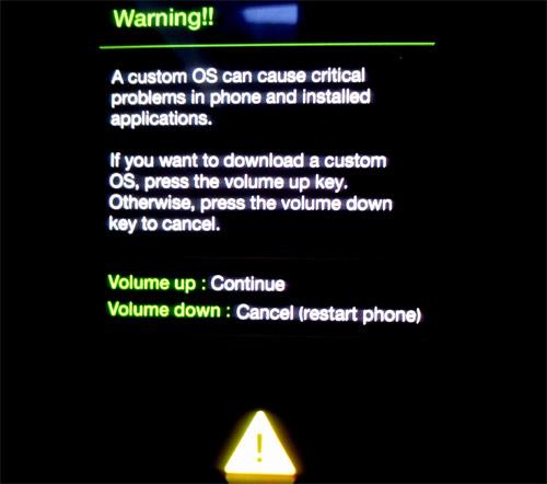 Samsung Galaxy S2 - Warning Custom rom installation